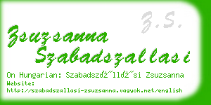 zsuzsanna szabadszallasi business card